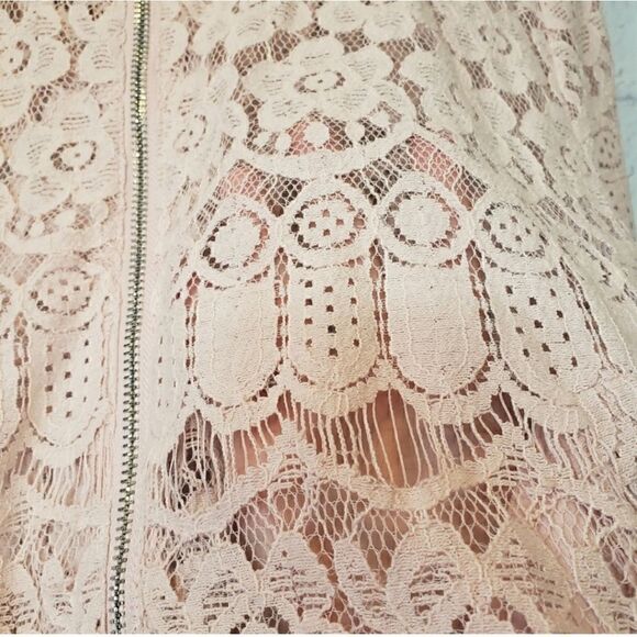 ELODIE Lace Full-zip Blush Pink Jacket - Picture 5 of 9